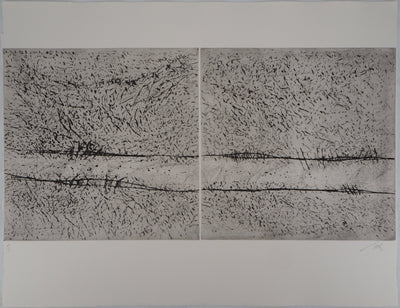 François BEALU : Chemin de traverse - Gravure (détail)