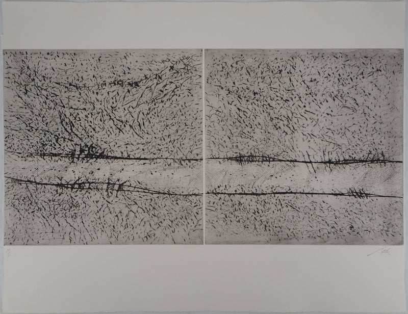 François BEALU : Chemin de traverse - Gravure (détail)