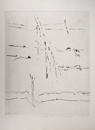 François BEALU : L'hypothèse des sables, 1992 - Gravure (détail)