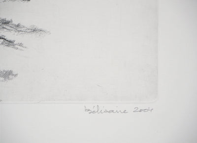  BELISAIRE : Des feuilles et des branches - Gravure (détail)