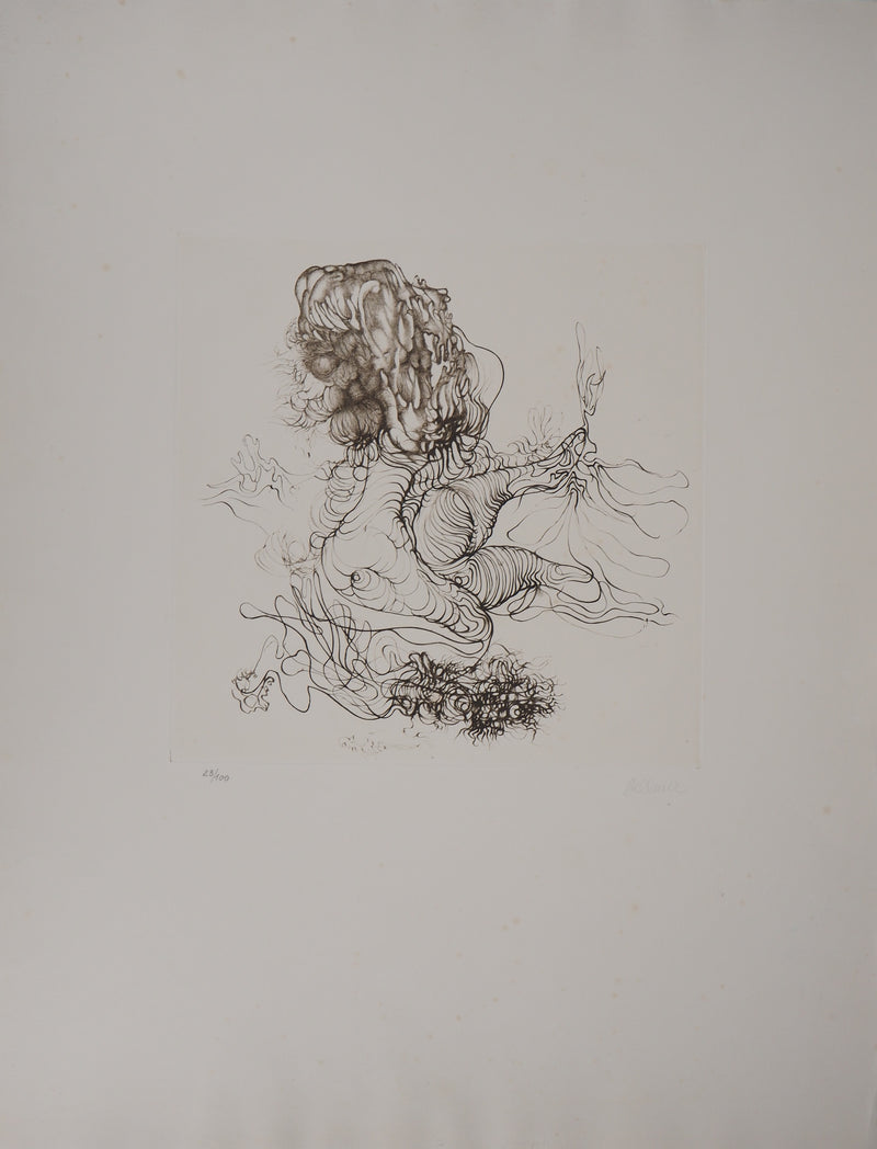 Hans BELLMER : Anthropomorphe sur un lit - Gravure