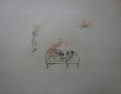 Hans BELLMER : Chevelure rousse en feu - Gravure (détail)