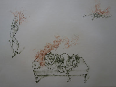 Hans BELLMER : Chevelure rousse en feu - Gravure (détail)