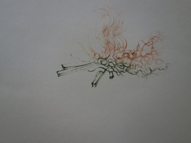 Hans BELLMER : Chevelure rousse en feu - Gravure (détail)