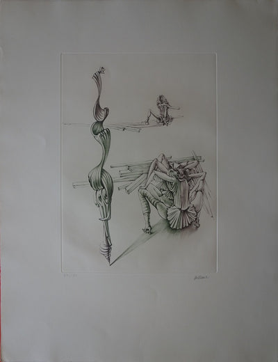 Hans BELLMER : Femme sur les planches - Gravure (détail)