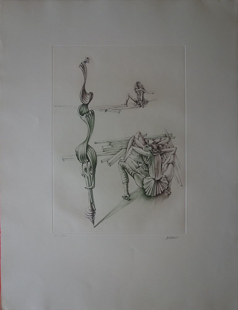 Hans BELLMER : Femme sur les planches - Gravure (détail)
