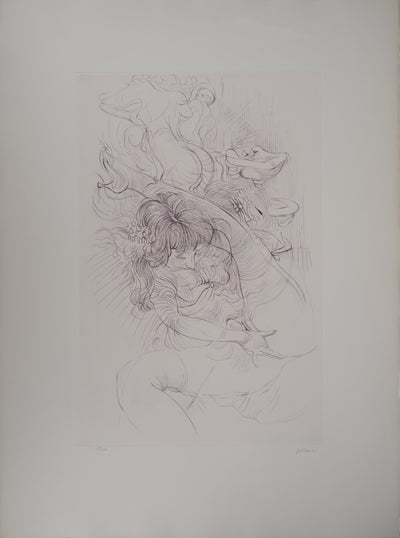 Hans BELLMER : Toilette intime - Gravure (détail)