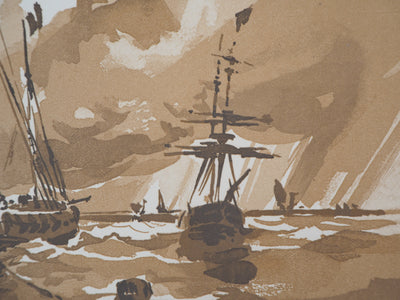 Jacques BELTRAND : Marine, 1926 - Gravure sur bois (détail)