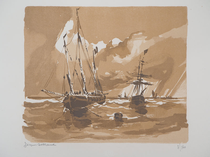 Jacques BELTRAND : Marine, 1926 - Gravure sur bois (détail)