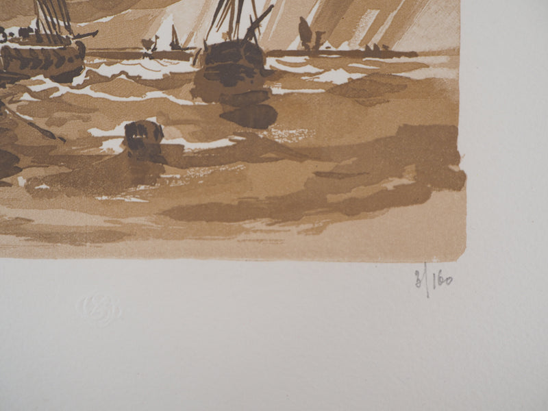 Jacques BELTRAND : Marine, 1926 - Gravure sur bois (détail)