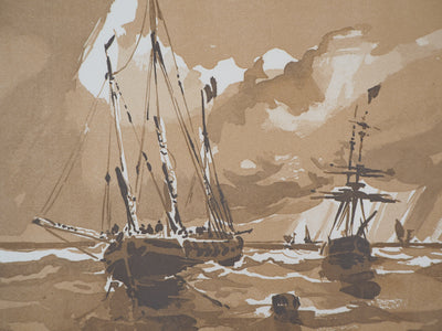 Jacques BELTRAND : Marine, 1926 - Gravure sur bois (détail)