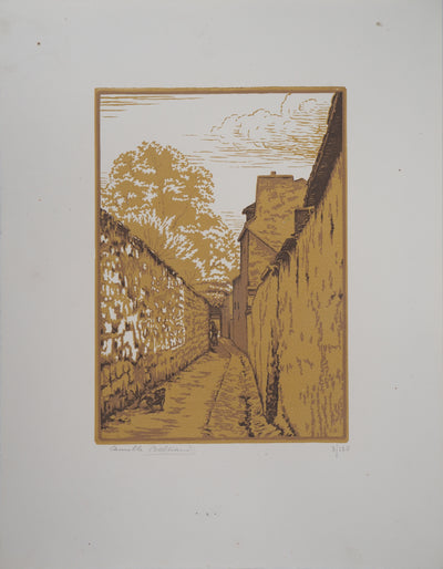 Camille BELTRAND : Ruelle des reculettes aux Gobelins, 1921 - Gravure sur bois