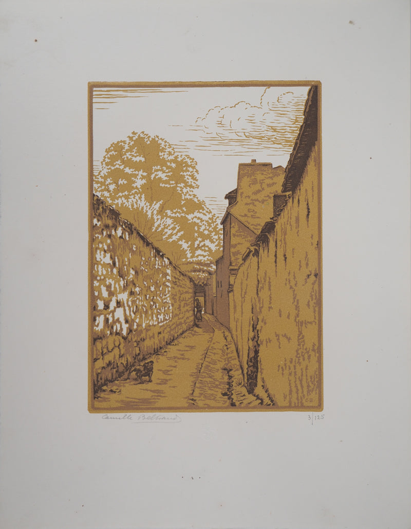Camille BELTRAND : Ruelle des reculettes aux Gobelins, 1921 - Gravure sur bois