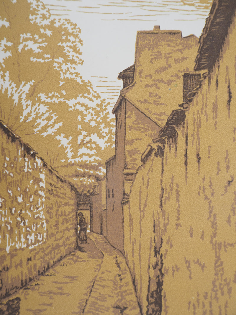 Camille BELTRAND : Ruelle des reculettes aux Gobelins, 1921 - Gravure sur bois (détail)