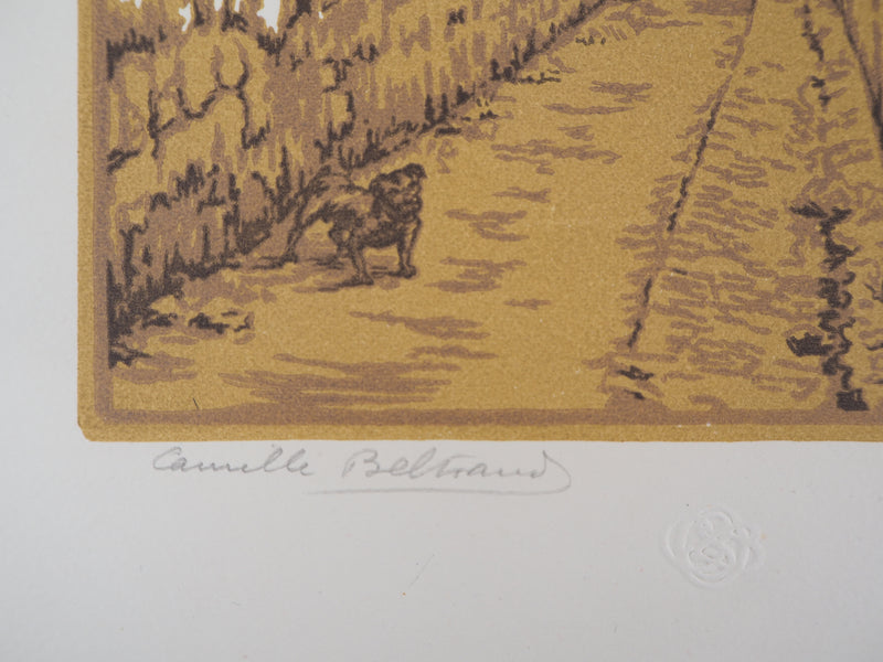 Camille BELTRAND : Ruelle des reculettes aux Gobelins, 1921 - Gravure sur bois (détail)
