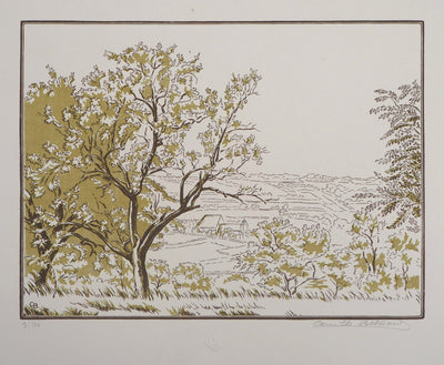Camille BELTRAND : La Valée à Verdelot, 1924 - Gravure sur bois