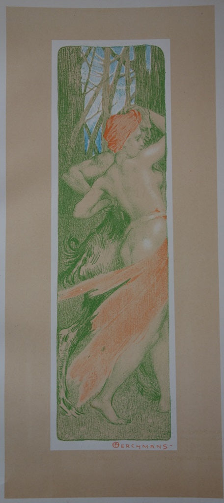 Emile BERCHMANS : Renouveau - Lithographie (détail)