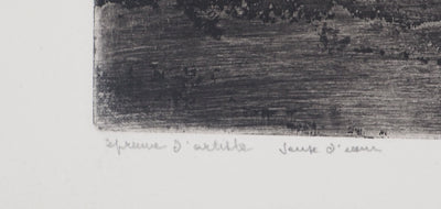 Camille BERG : Fontaine à Versailles - Gravure (détail)