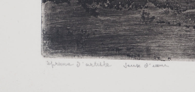 Camille BERG : Fontaine à Versailles - Gravure (détail)