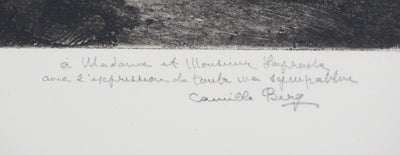 Camille BERG : Fontaine à Versailles - Gravure (détail)