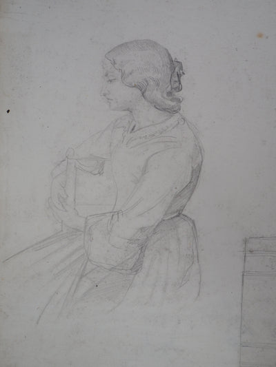 Jean François Armand BERNARD : Jeune femme - Dessin
