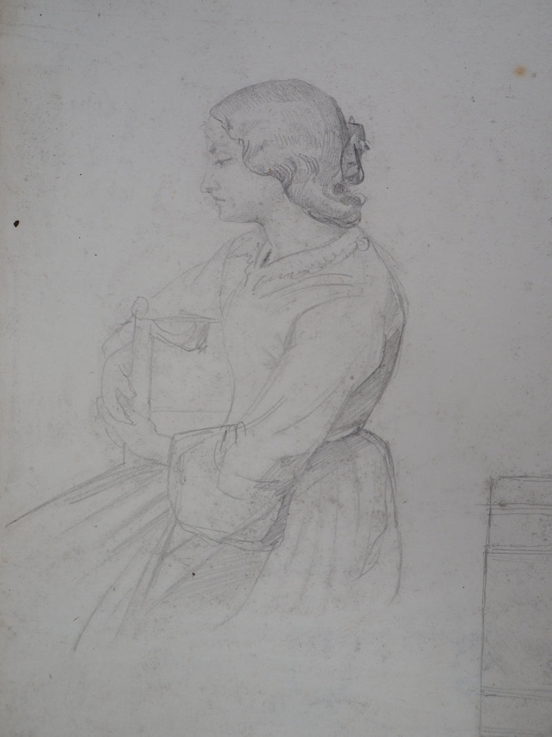 Jean François Armand BERNARD : Jeune femme - Dessin