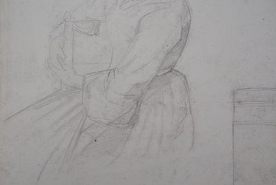 Jean François Armand BERNARD : Jeune femme - Dessin (détail)