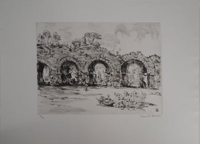 Jean-Eugène BERSIER : Aqueduc de maintenant - Gravure