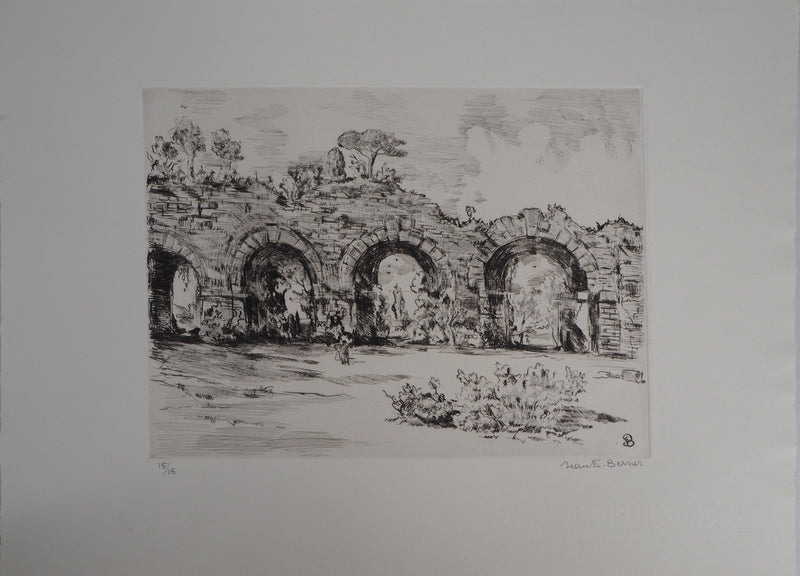 Jean-Eugène BERSIER : Aqueduc de maintenant - Gravure