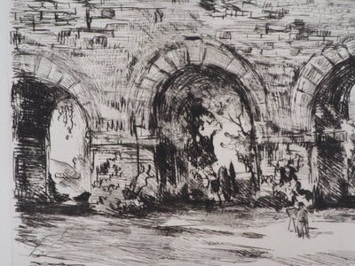 Jean-Eugène BERSIER : Aqueduc de maintenant - Gravure (détail)