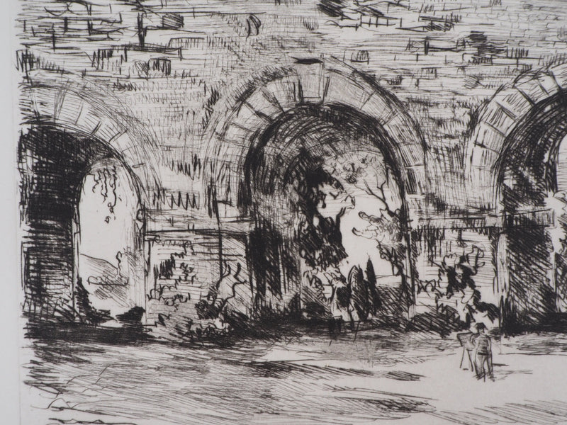 Jean-Eugène BERSIER : Aqueduc de maintenant - Gravure (détail)