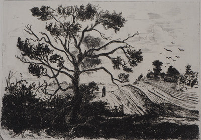 Jean-Eugène BERSIER : Le chasseur à charpont - Gravure (détail)