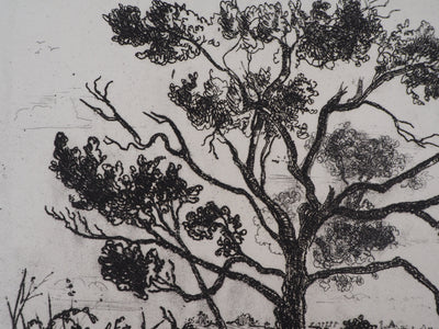 Jean-Eugène BERSIER : Le chasseur à charpont - Gravure (détail)