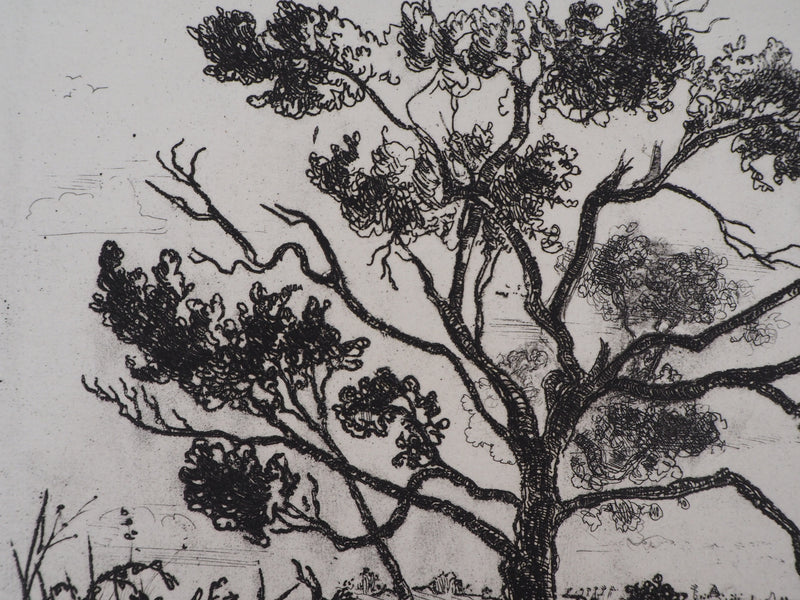 Jean-Eugène BERSIER : Le chasseur à charpont - Gravure (détail)