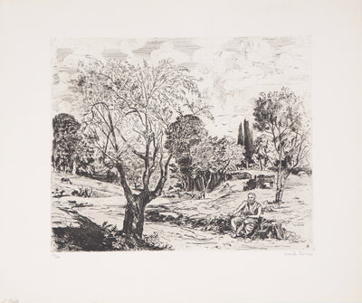 Jean-Eugène BERSIER : L'Aède - Gravure (détail)