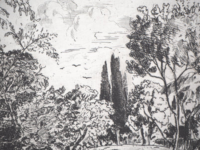 Jean-Eugène BERSIER : L'Aède - Gravure (détail)