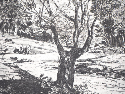 Jean-Eugène BERSIER : L'Aède - Gravure (détail)