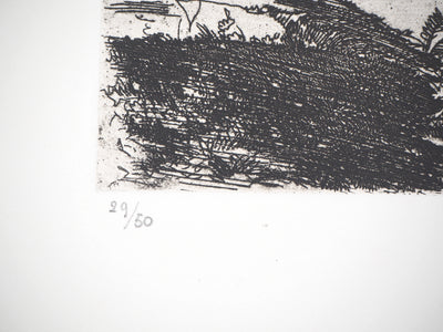 Jean-Eugène BERSIER : L'Aède - Gravure (détail)
