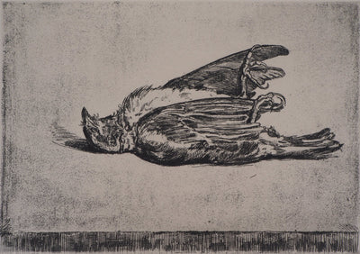Jean-Eugène BERSIER : L'oiseau mort - Gravure (détail)