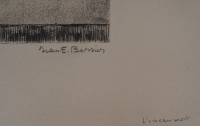 Jean-Eugène BERSIER : L'oiseau mort - Gravure (détail)