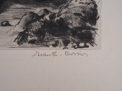 Jean-Eugène BERSIER : La taupe - Gravure (détail)