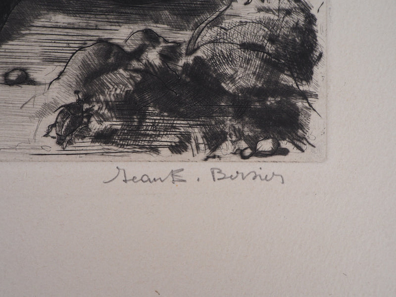 Jean-Eugène BERSIER : La taupe - Gravure (détail)