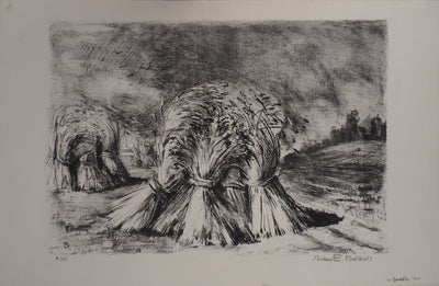 Jean-Eugène BERSIER : Les fenaisons, 1944 - Lithographie
