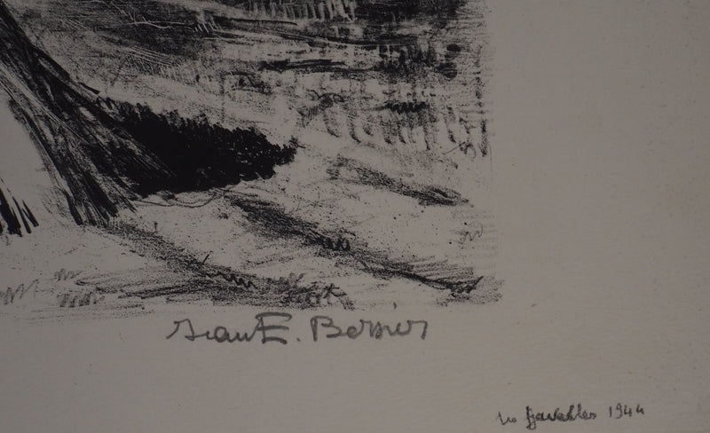 Jean-Eugène BERSIER : Les fenaisons, 1944 - Lithographie (détail)