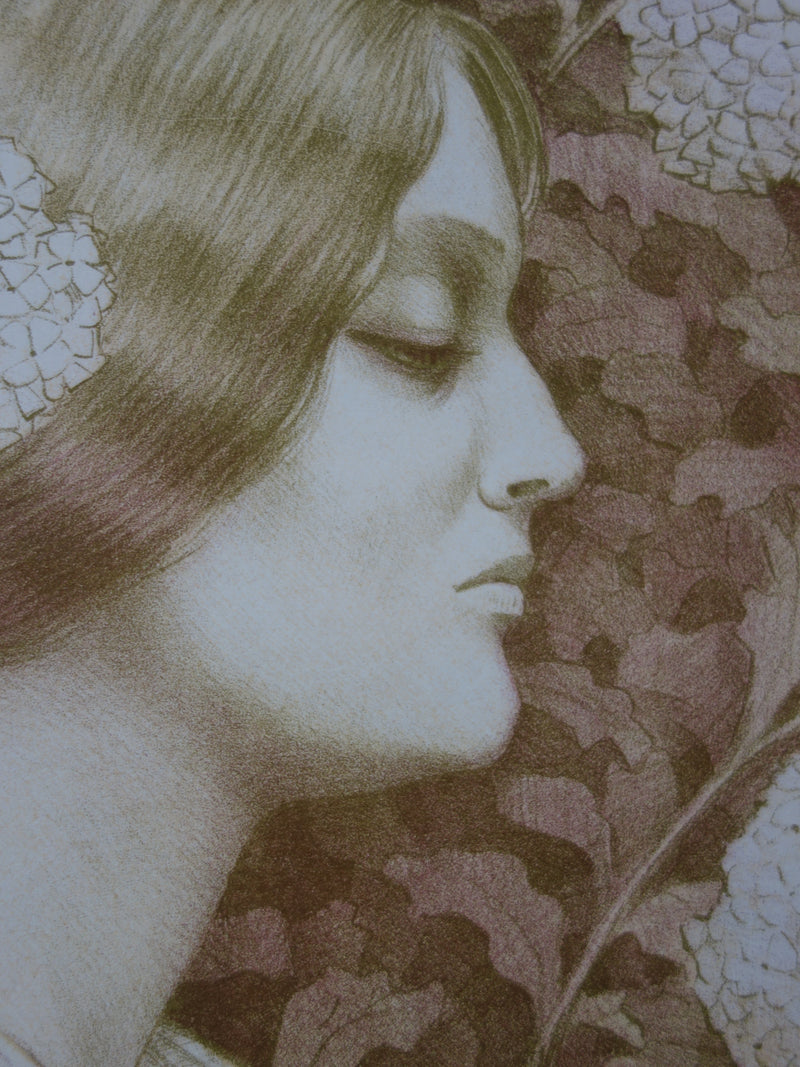 Paul BERTHON : Femme aux fleurs (planche n° 14) - Affiche (détail)