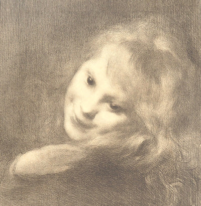 Armand BERTON : La Rieuse, 1897 - Lithographie (détail)