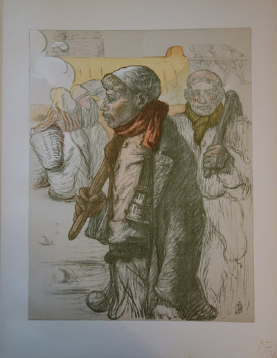 J.G. BESSON : Au pays noir - Lithographie