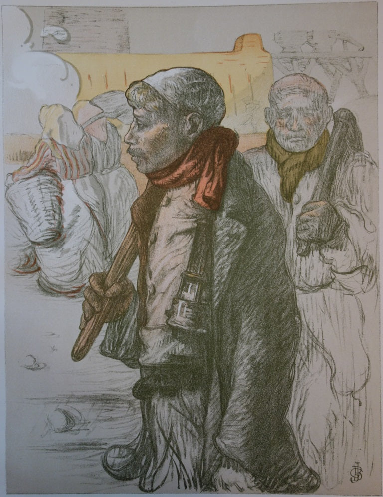J.G. BESSON : Au pays noir - Lithographie (détail)