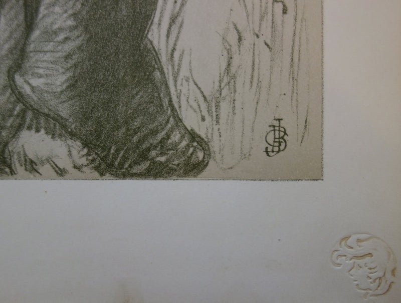 J.G. BESSON : Au pays noir - Lithographie (détail)