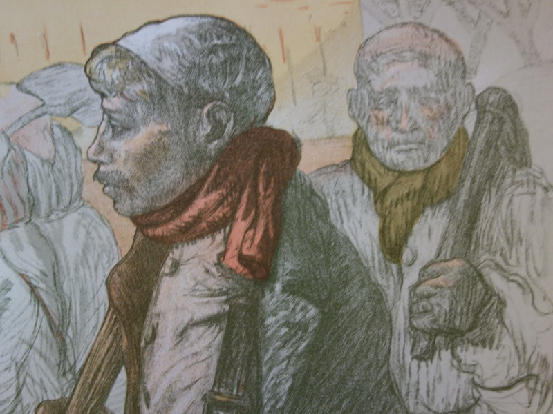 J.G. BESSON : Au pays noir - Lithographie (détail)